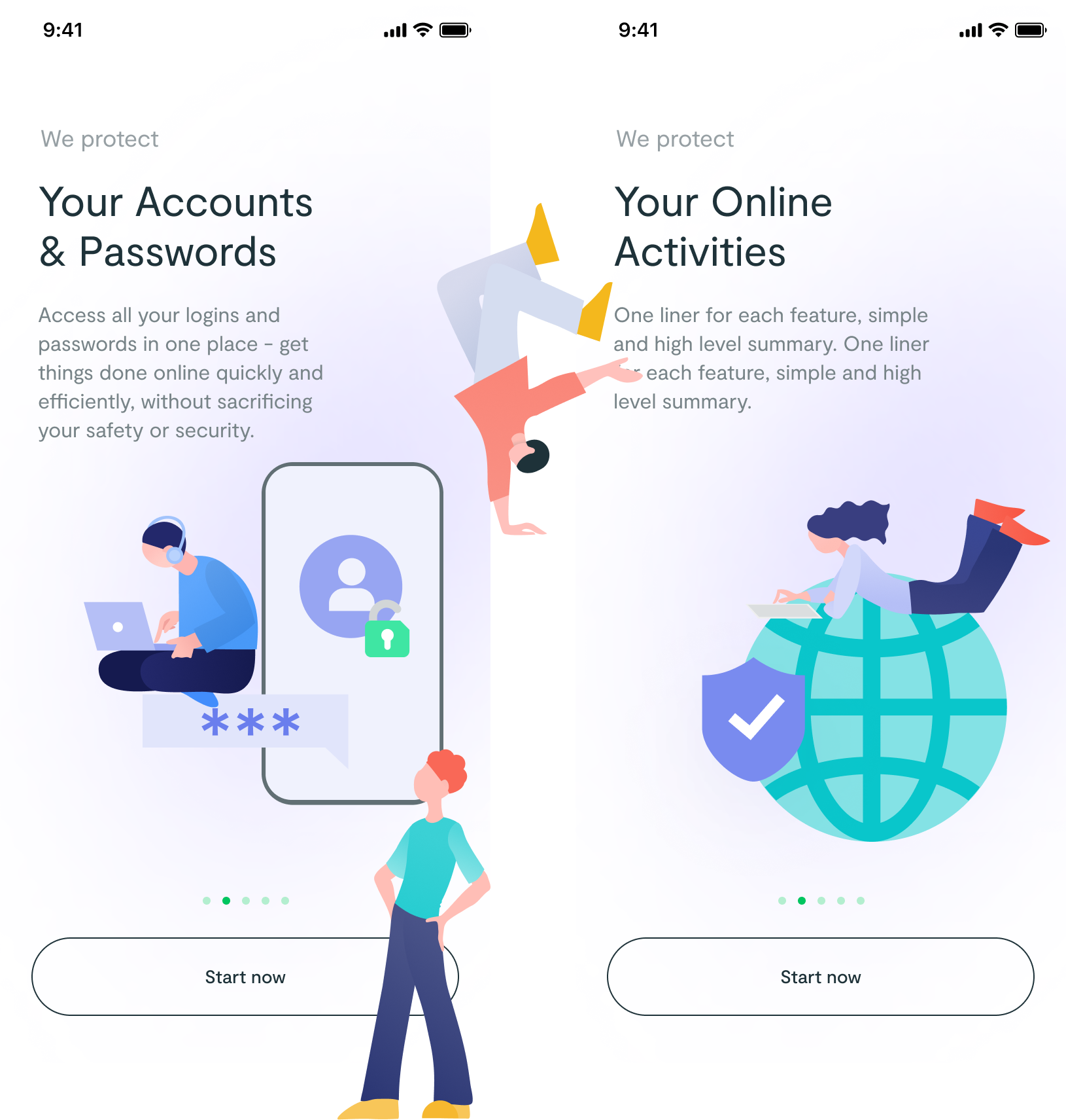 Digital safety app screens