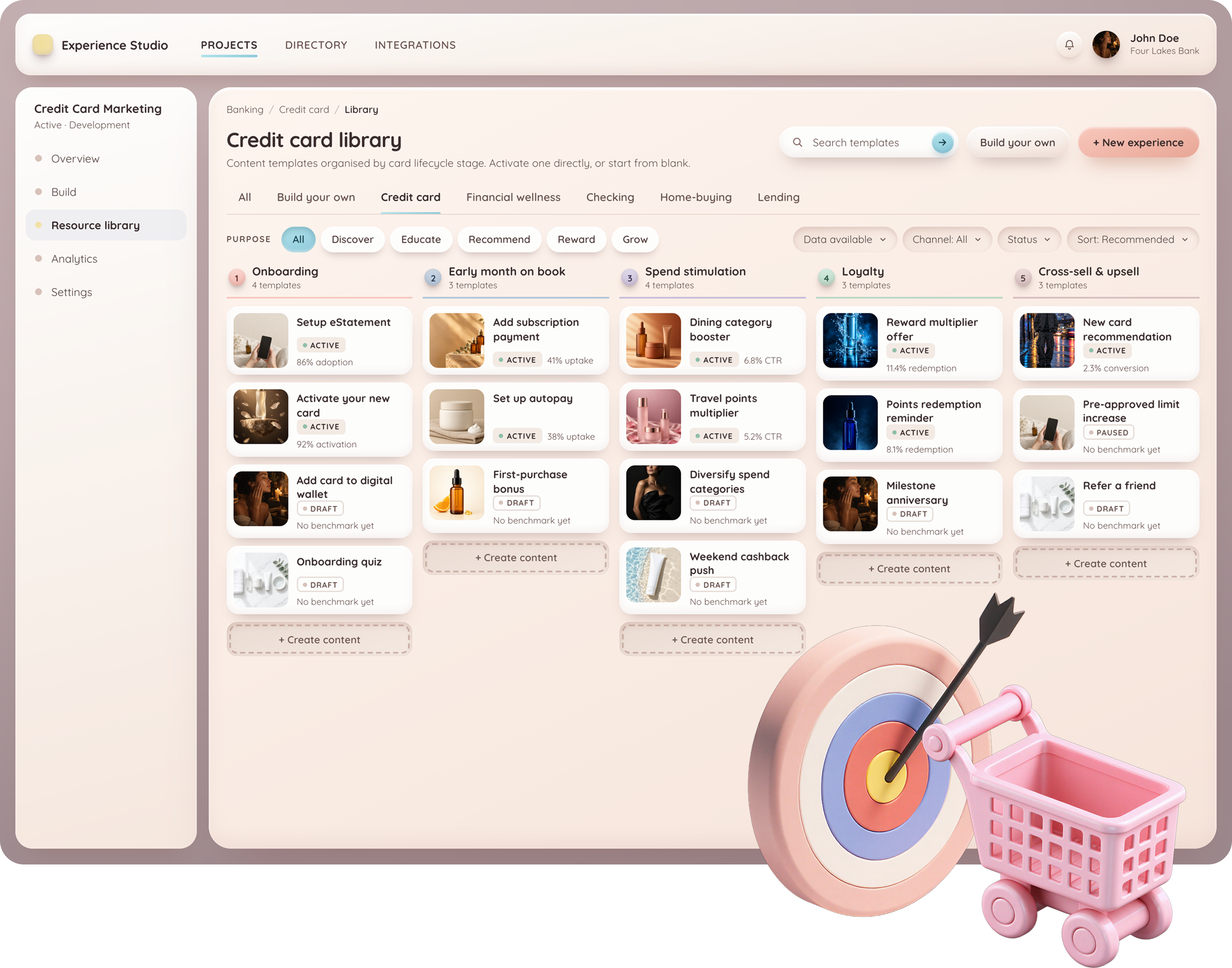 Growth marketing platform dashboard